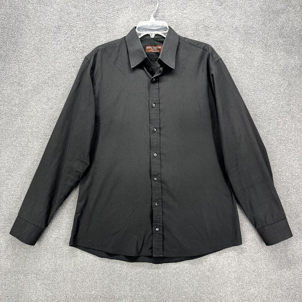 RAVI‎ SEHGAL Shirt Mens Medium Dark Gray Button Up Bangkok